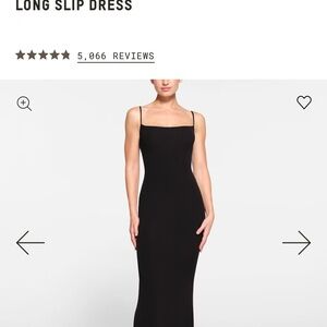 SKIMS Black Long Slip Dress